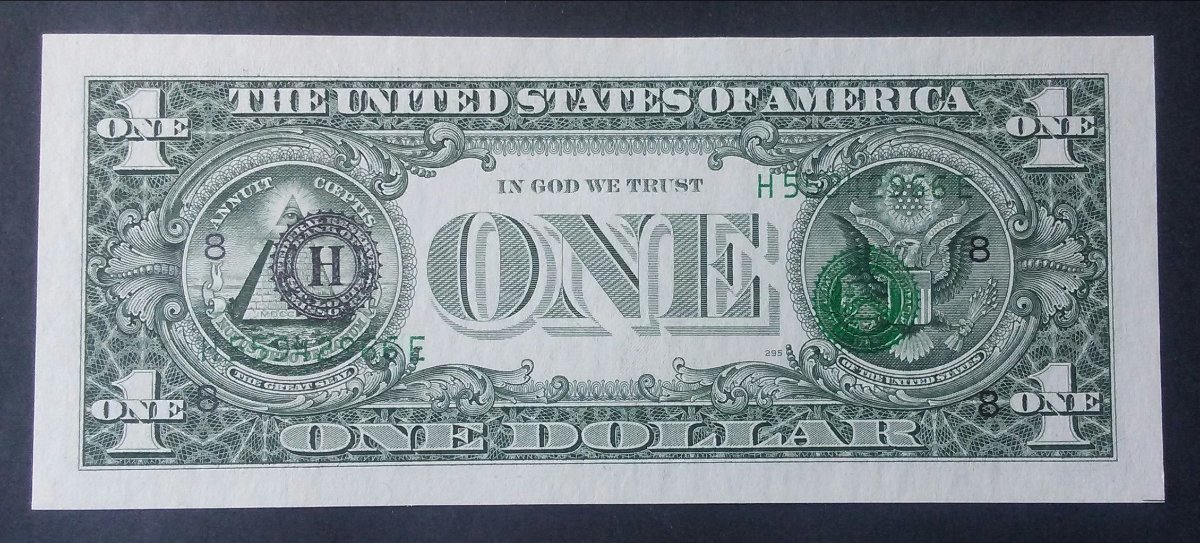 $1-F/W-Back-Plate-#295-Overprint-On-Back-Error-+-Census-Chart-Serial-#'s