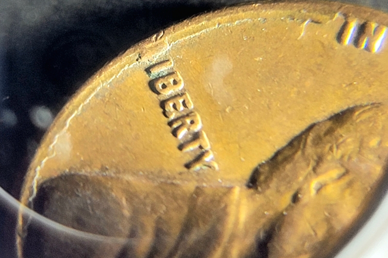 1964-D-Lincoln-Cent--Strange-Condition-Along-Left-Rim-Amd-