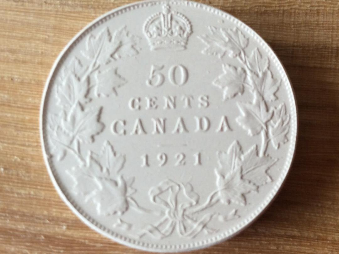 Canada-50-Cents-1921-Plaster-Cast-CCCS-PF-68-Front-And-Back-Proof-Serie-A