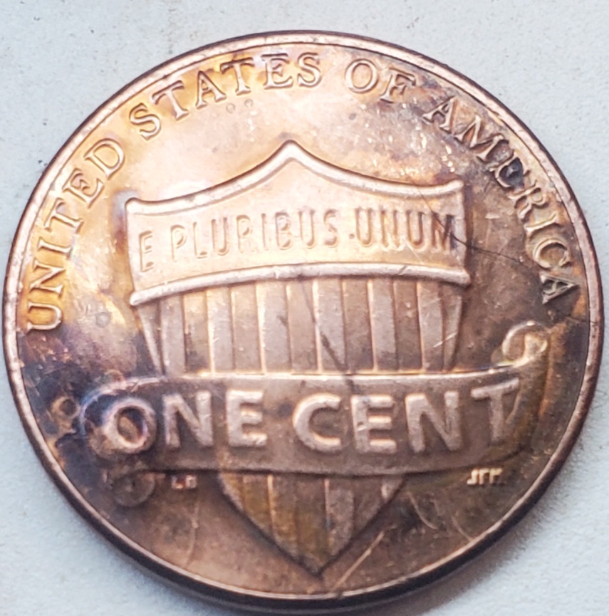 Found-This-Penny-2021-D-Penny-In-My-Pocket-Change,-Weird-Coloration