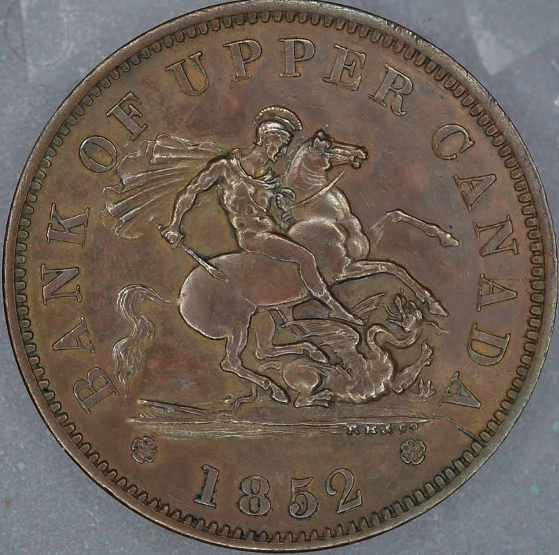 1852-Bank-Of-Upp.-Can.-Penny--For-Thoughts-And-Observations