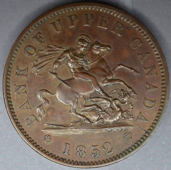 1852-Bank-Of-Upp.-Can.-Penny--For-Thoughts-And-Observations
