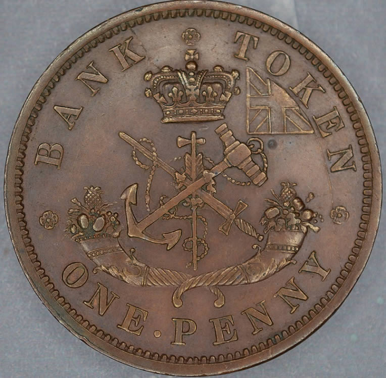 1852-Bank-Of-Upp.-Can.-Penny--For-Thoughts-And-Observations