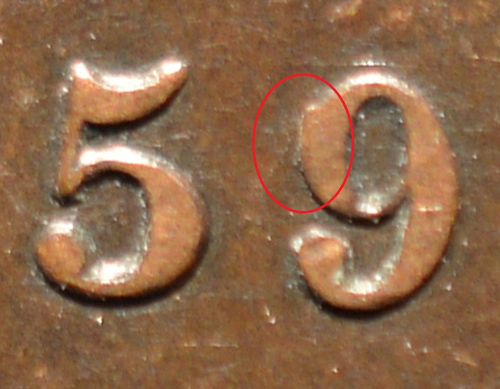 1859-Penny-.-Die-Chip-On-9-Or-?