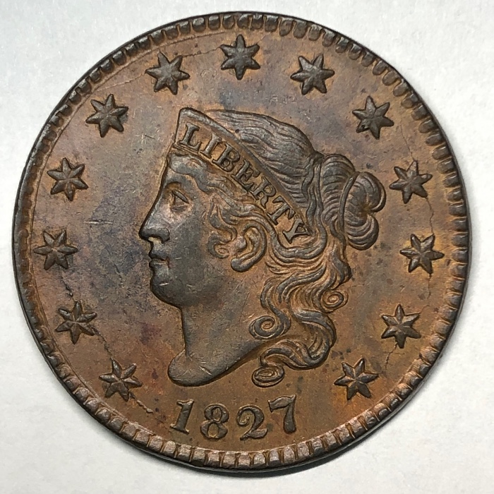 1827-N-8-Coronet-Head-Large-Cent-For-Grading