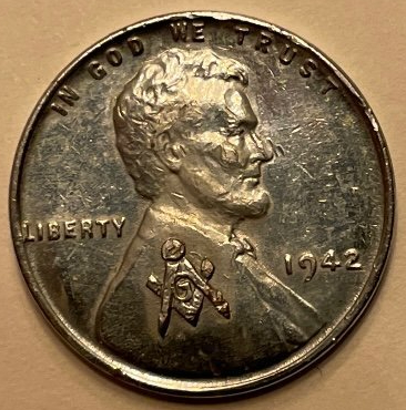 Masonic-Tokens,-Coins-And-Counter-Stamped-Pennies