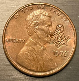 Masonic-Tokens,-Coins-And-Counter-Stamped-Pennies