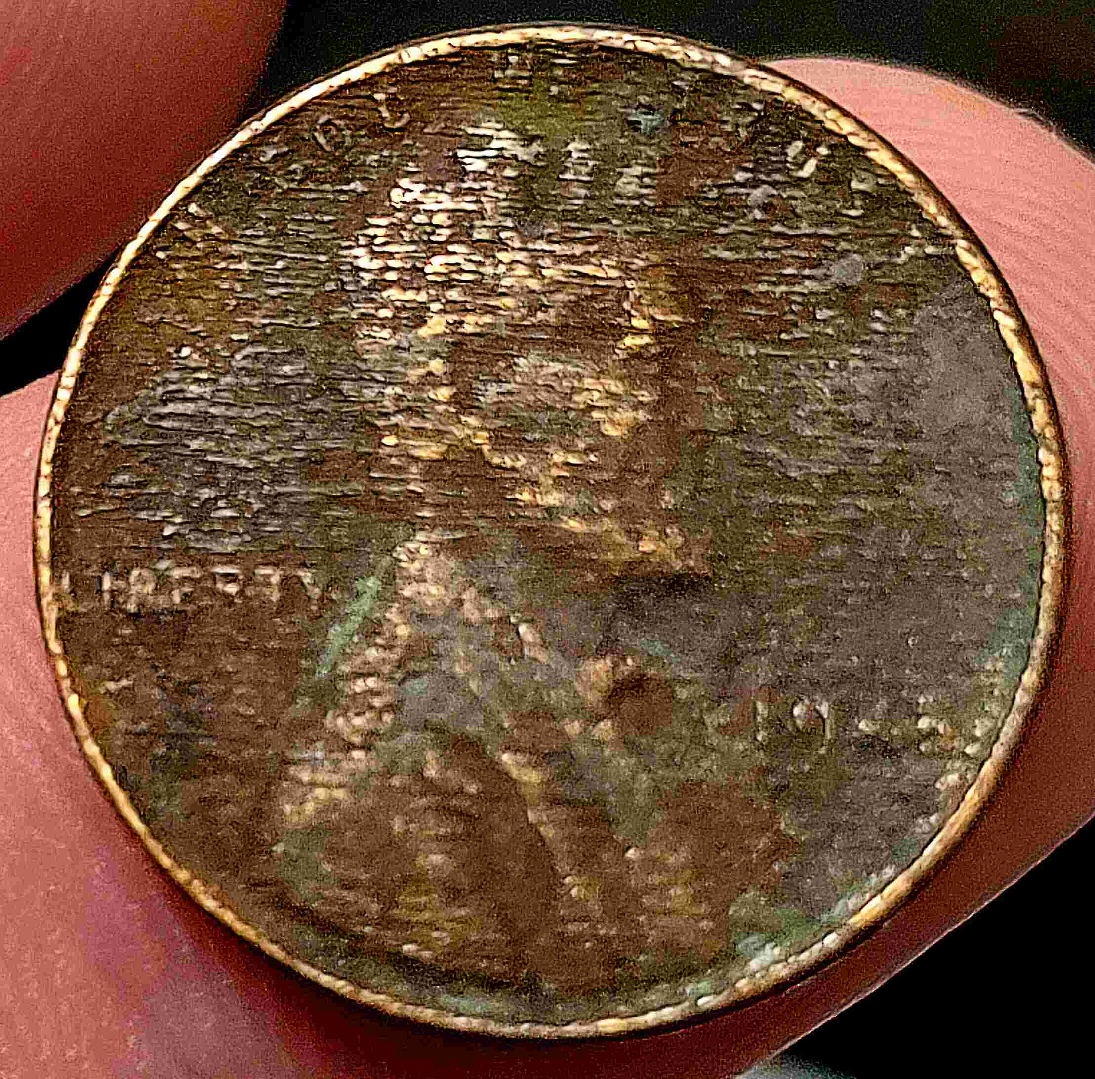 1945-Penny-Possible-Error-With-Planchet.-Features-Visible-Through-Lines-Across-Front-And-Back