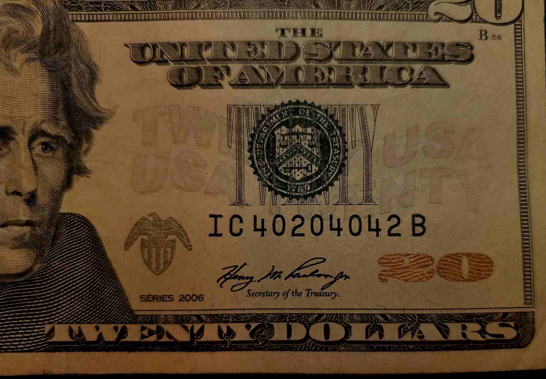 2006-20-Dollar-Bill-Cool-Serial-Number...