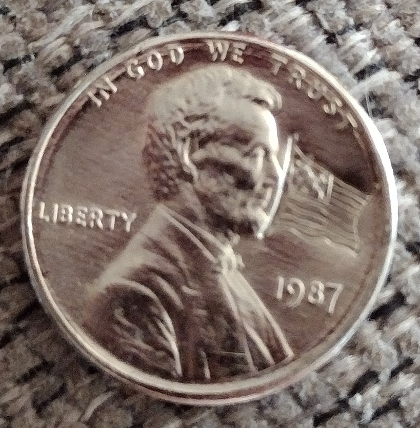 1987-Silver-Penny-W/Flag