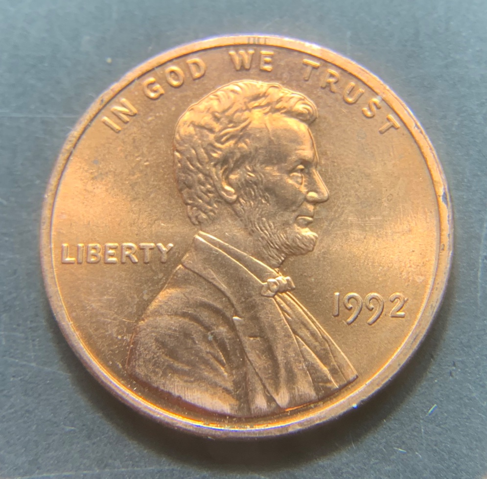 1992-Lincoln-Cent-Struck-Through-Reverse