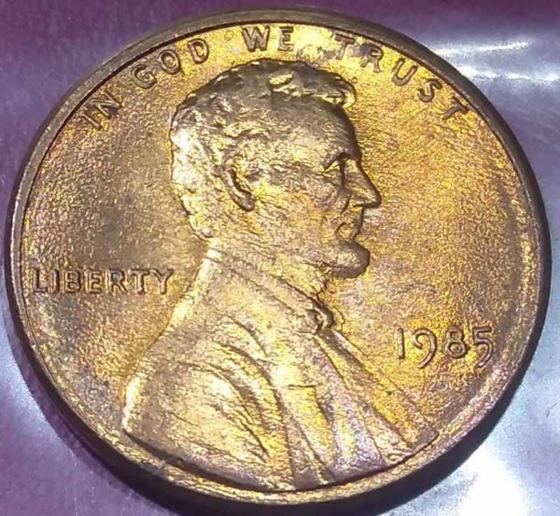 1985-Lincoln-Penny.-Double-Letters-?