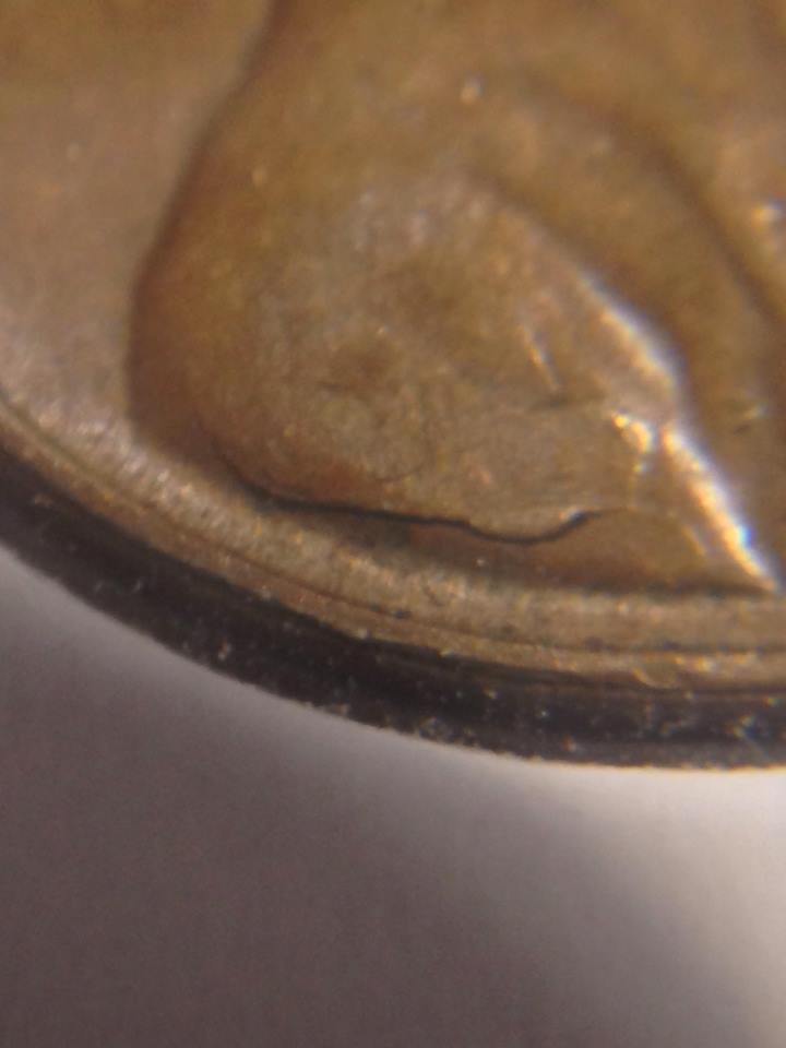 1956-P-Wheat-Cent---Interior-Die-Break,-Bie,-Chips-Galore!