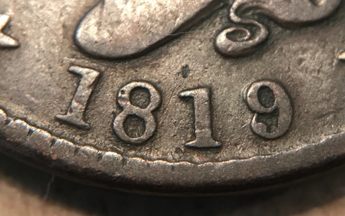 1819/8-Coronet-Large-Cent--Overdate-Newcomb-1-Cherrypick