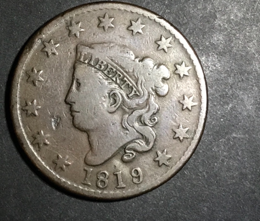 1819/8-Coronet-Large-Cent--Overdate-Newcomb-1-Cherrypick