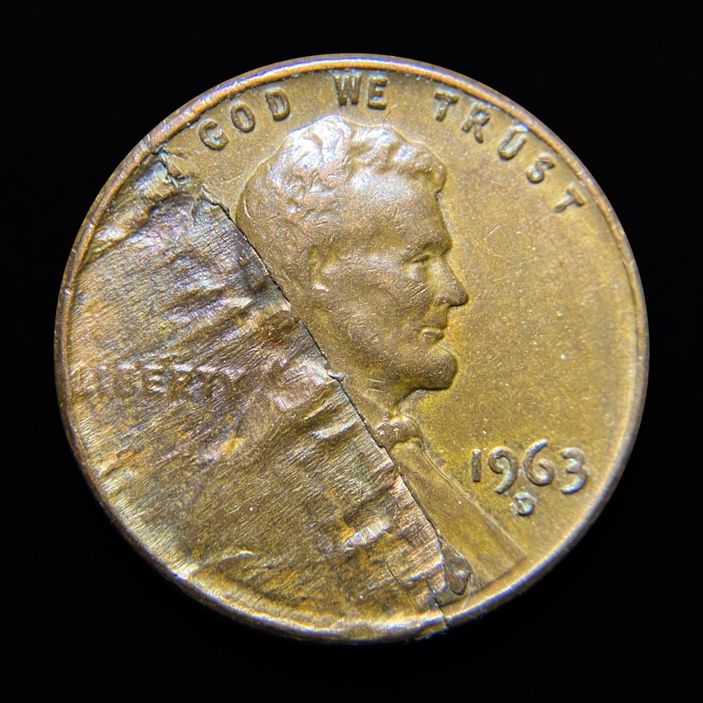 1963-D-LMC--Mint-Error:-Major-Obverse-Delamination