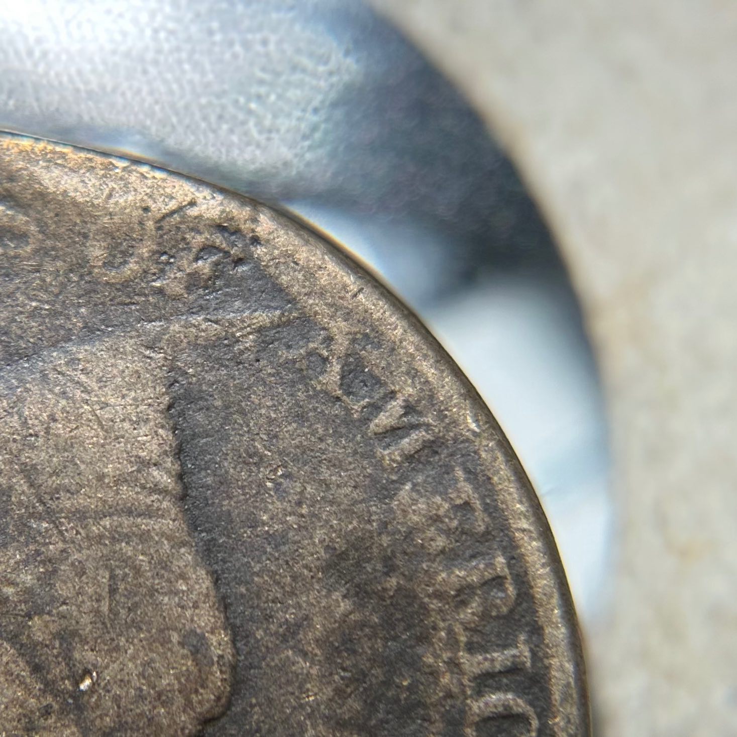 1857-Flying-Eagle-Cent--Obverse-Die-Clash-With-$20,-Snow-7,-FS-403