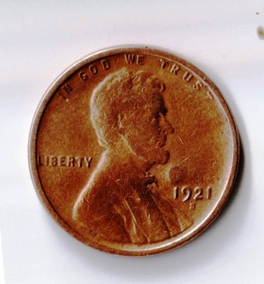 Crater-In-Coin?-1921-S-Lincoln-Cent-Oddity?