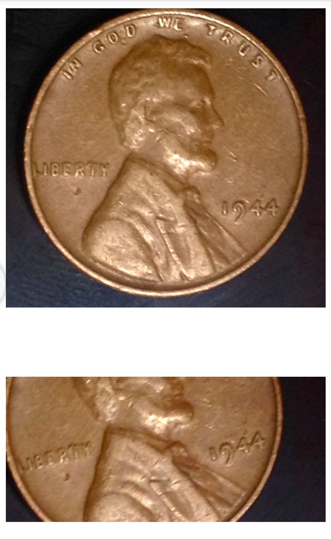 1944-Wheat-Cent,-Doubled-Or-Caused-By-Loose-Planchet-Obverse,-Reverse-Wheat