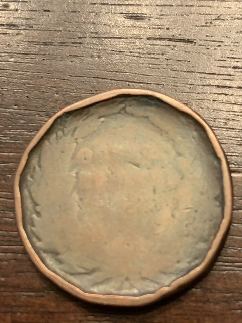 Thick-Coin-With-Laurel-Wreath-On-One-Side-With-Lettering-Id:-19th-Century-Mexico-1/8-Real