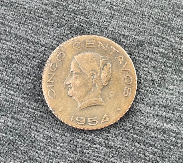 1954-Cinco-Centavos-Rim/Edge-Error