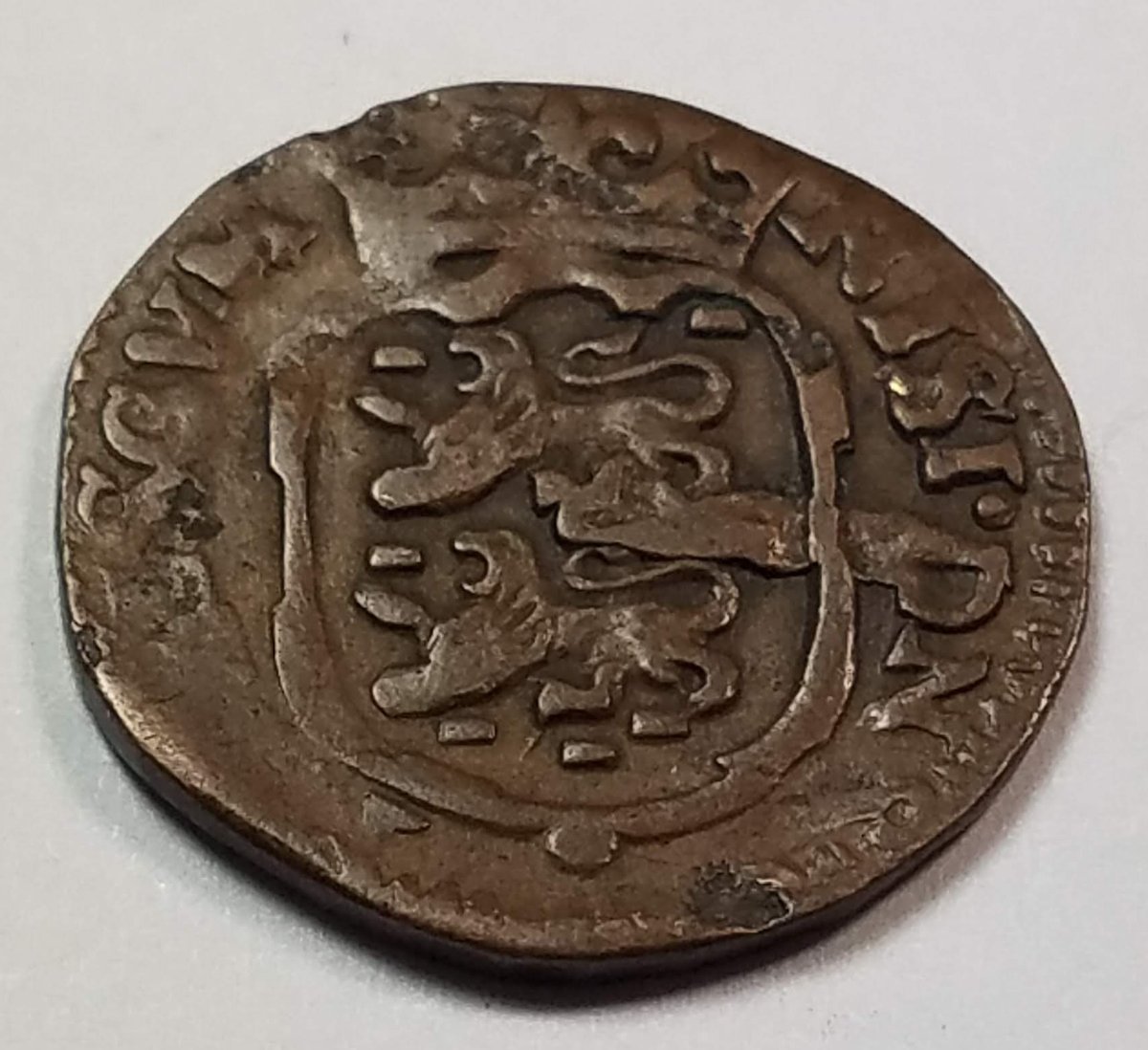 Unknown-European-Coin---Copper-Lions-1653-?
