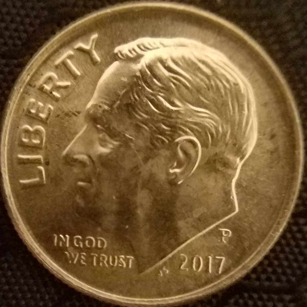 2017-P-Roosevelt-Dime-With-Some-Nice-Die-Chips/Cracks-On-Reverse.