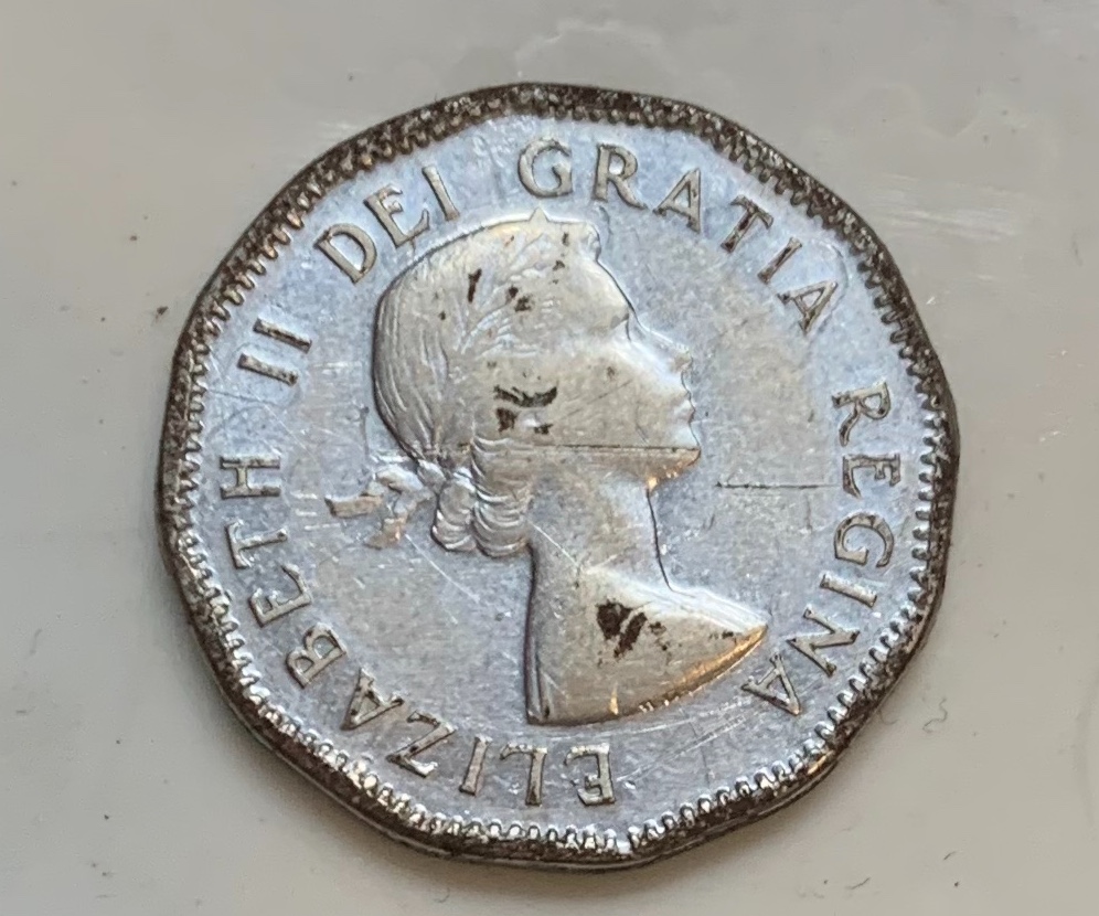 1953-Canadian-Nickel-Error-SF-Near-Leaf,-No-Chrome?
