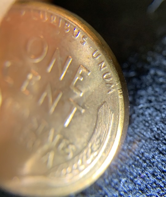 1958-Wheat-Penny-With-Part-Of-Lettering-Stamped-On-Rim/Edge?