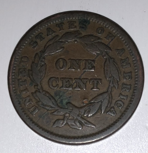 1843-Large-Cent-With-Significant-Crack-On-Reverse.