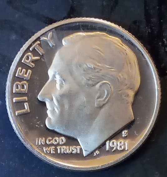 1981-S-Roosevelt-Dime.-Wondering-About-The-Discoloration-In-The-Y-Of-Liberty