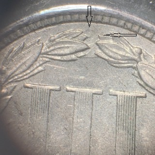 1866-3-Cent-Cu/Ni-With-Obverse/Reverse-Clashing