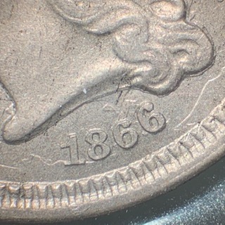 1866-3-Cent-Cu/Ni-With-Obverse/Reverse-Clashing