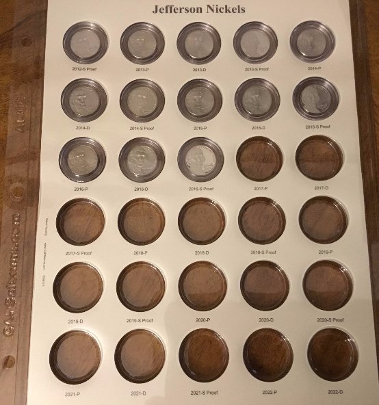Jefferson-Nickel-Set-CAPS-V/S-Dansco---Photos