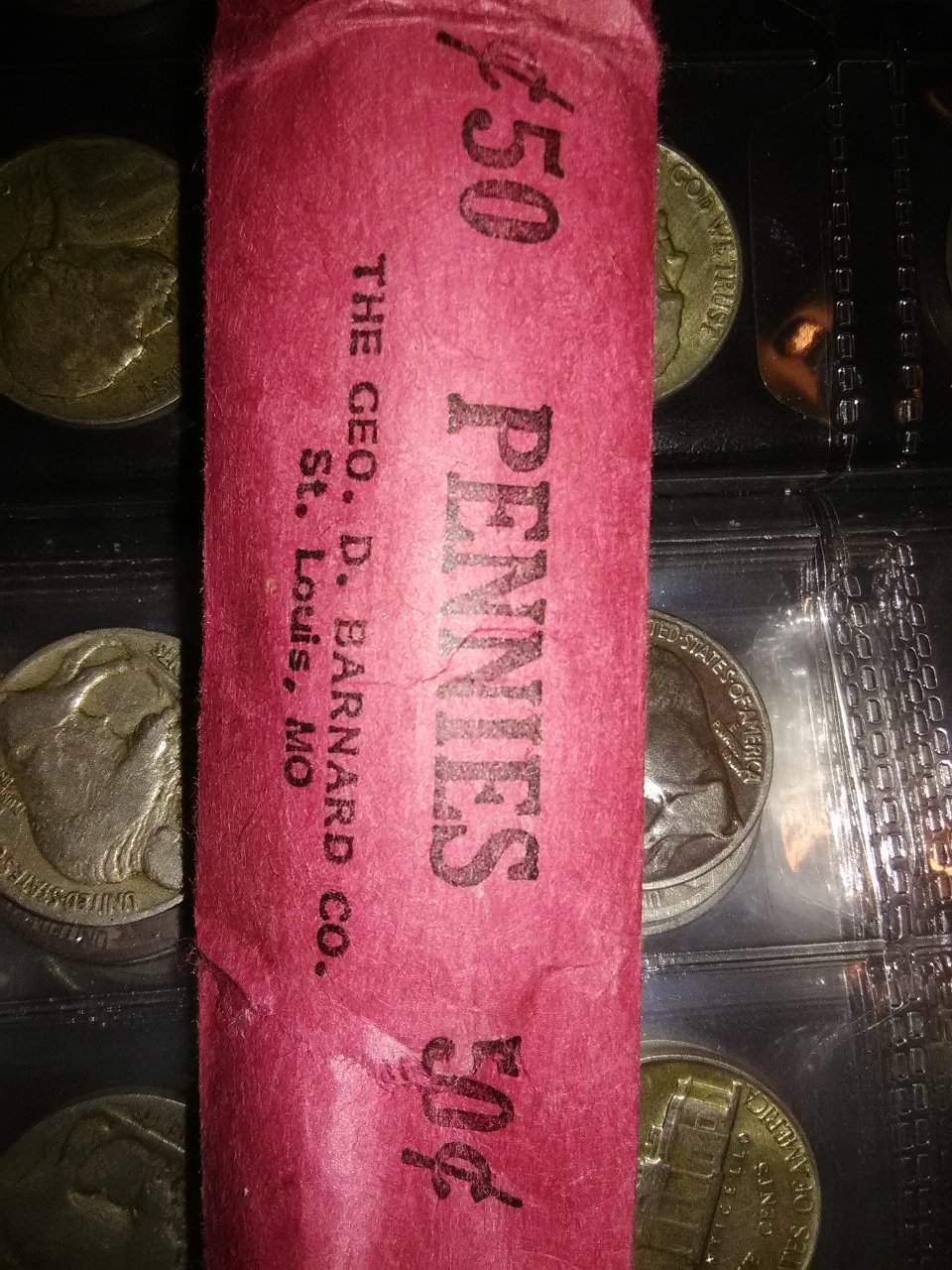 Red-Paper-Roll-Of-1982-Pennies-.