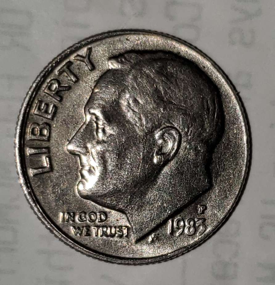 1983-P-Roosevelt-Dime.--Possible-Doubling-Both-Sides?