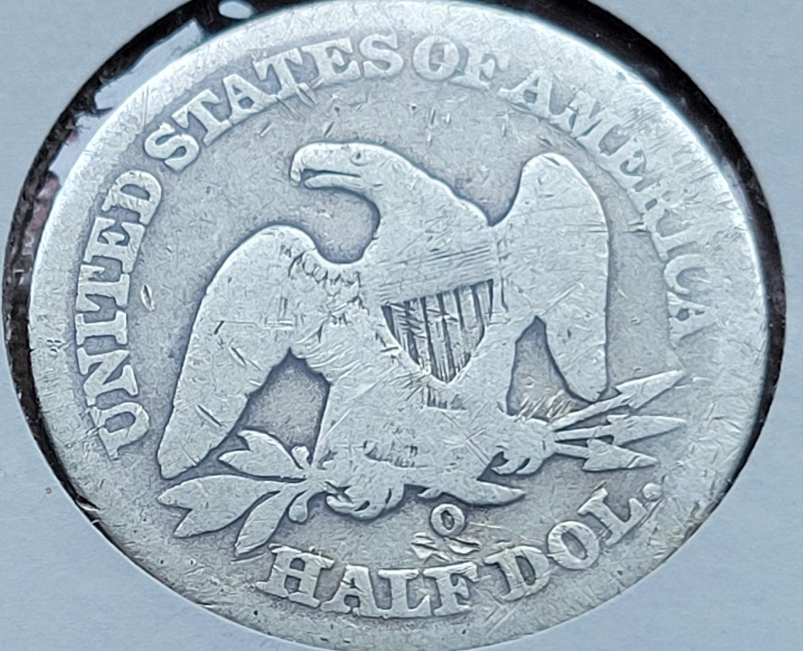 1853-O-Seated-Half-Dollar-W/O-Arrows/Rays---Worn-Out/Counterfeit/Real