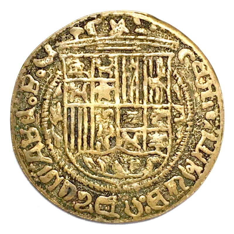 Strange-Brass-Token-With-Arrows-And-Strange-Markings