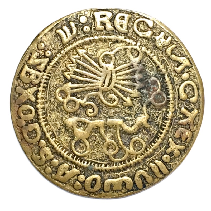 Strange-Brass-Token-With-Arrows-And-Strange-Markings