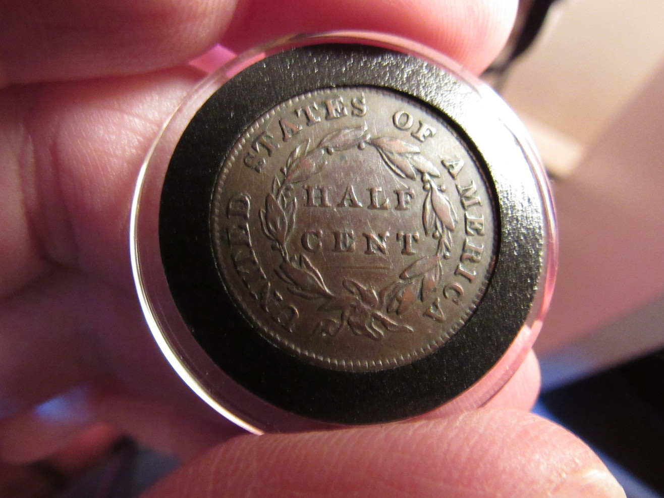 1832-Half-Cent-Colorful-Toning-Raw