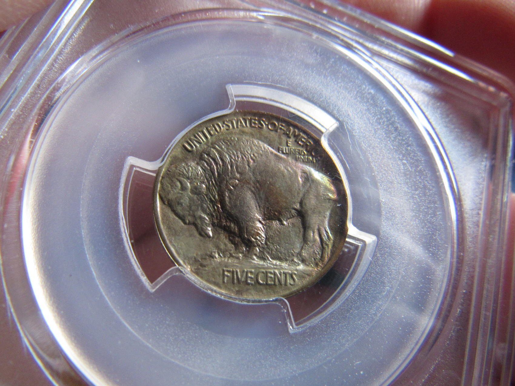 1913-Monster-Rainbow-Toned--Buffalo-Nickel-Type-I-Obverse-And-Reverse