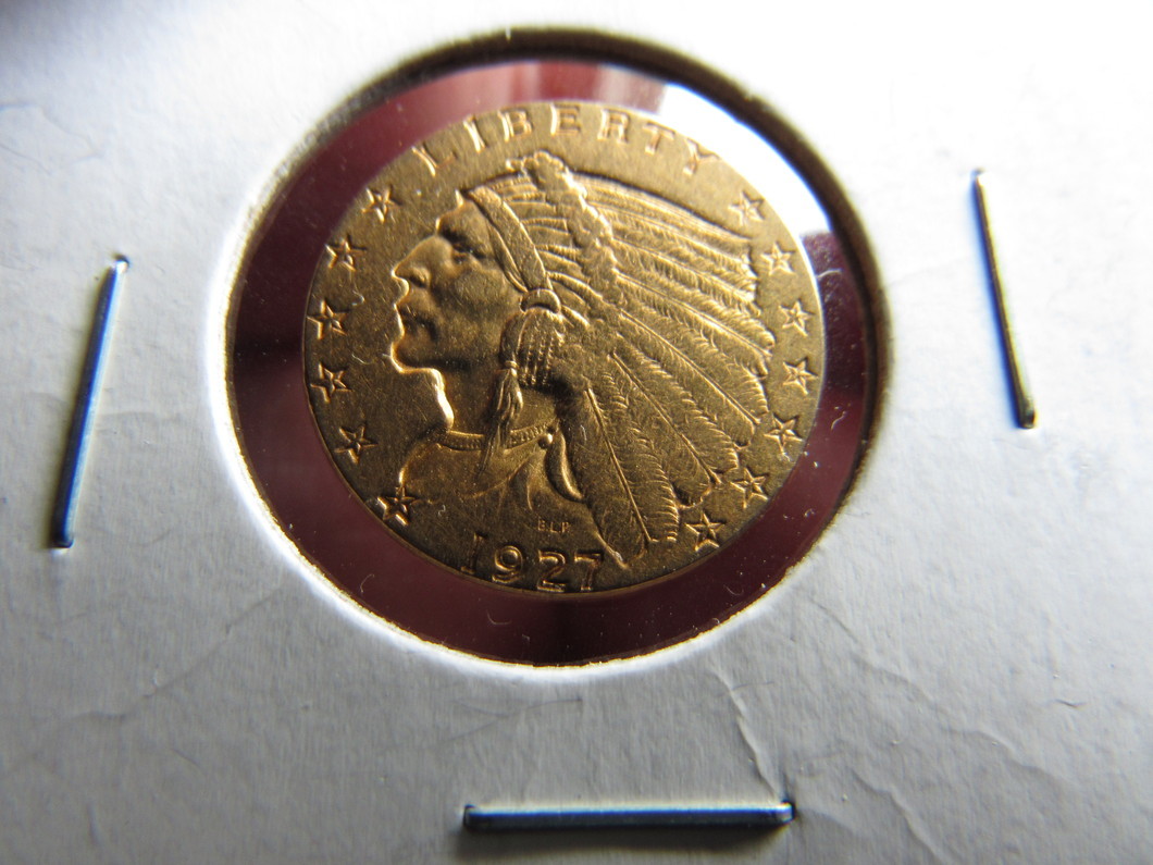 1927-&1928-Around-AU-Raw-$2.50-Gold-Indians