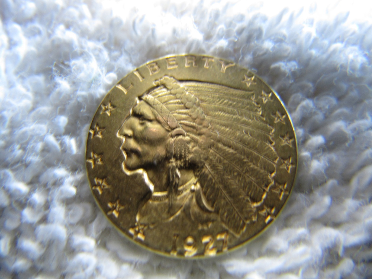 1927-&1928-Around-AU-Raw-$2.50-Gold-Indians