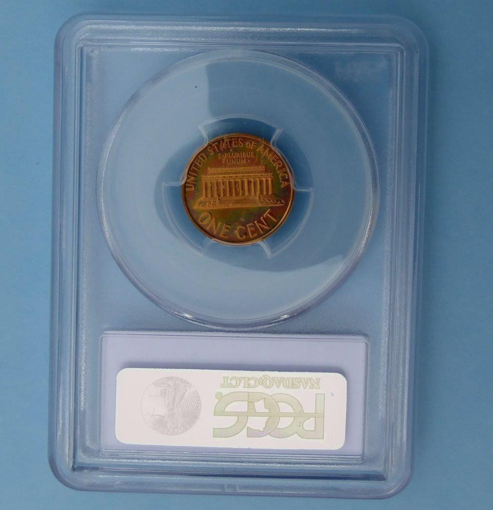 1954-PR-64RB-Lincoln-Cent-Pop-3/2-And-1961-PR-67RD-Lincoln-Cent-With-Color