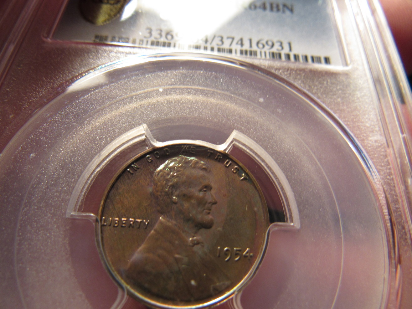 1954-PR-64RB-Lincoln-Cent-Pop-3/2-And-1961-PR-67RD-Lincoln-Cent-With-Color