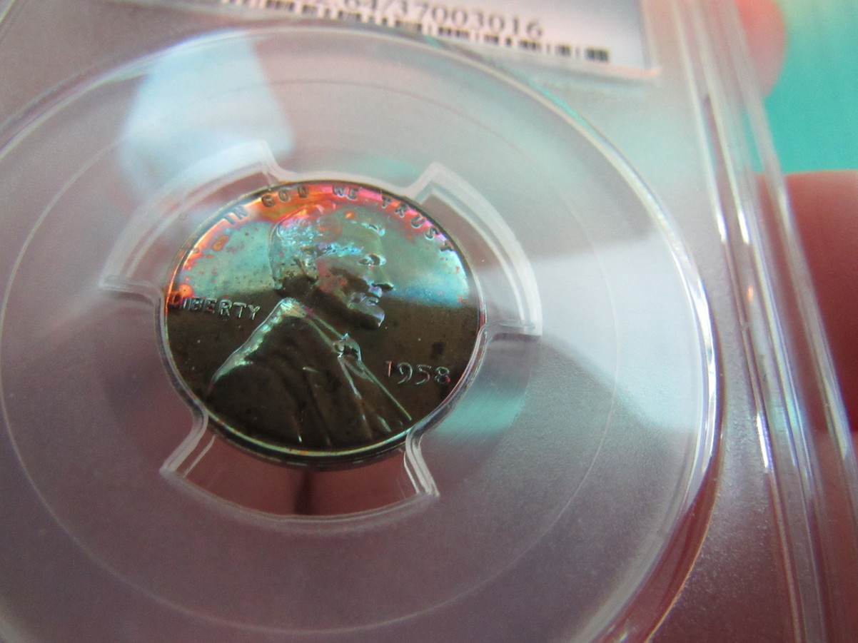 1954-PR-64RB-Lincoln-Cent-Pop-3/2-And-1961-PR-67RD-Lincoln-Cent-With-Color