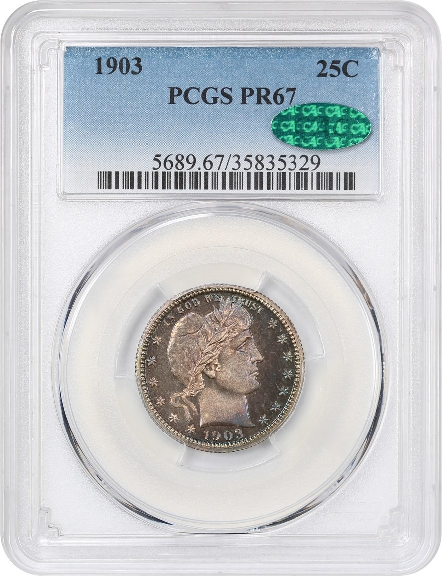 1903-Proof-67-Barber-Quarter-Cac...nicely-Toned