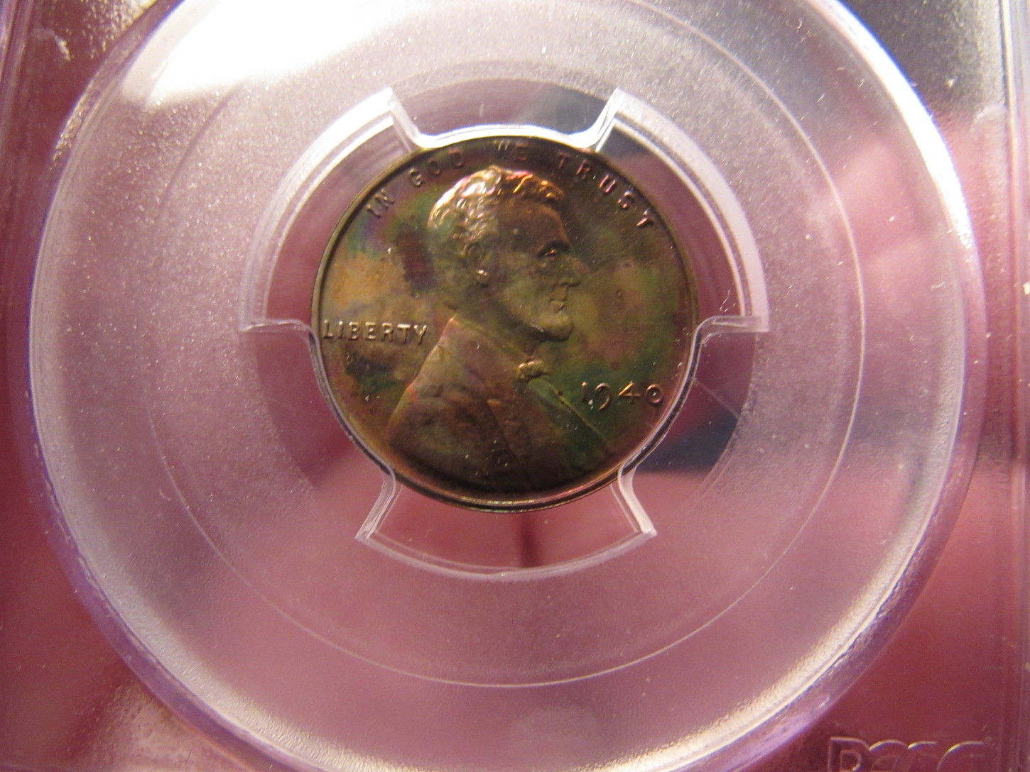 Trueviews-1940-PF-Lincoln-Cent-&-1973-PF-Ike-Dollar-Both-Colorfully-Toned