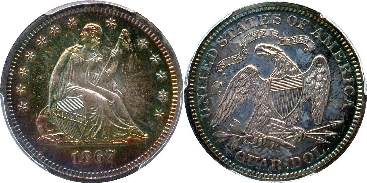 1867-PCGS-Proof-63-Seated-Liberty-Quarter