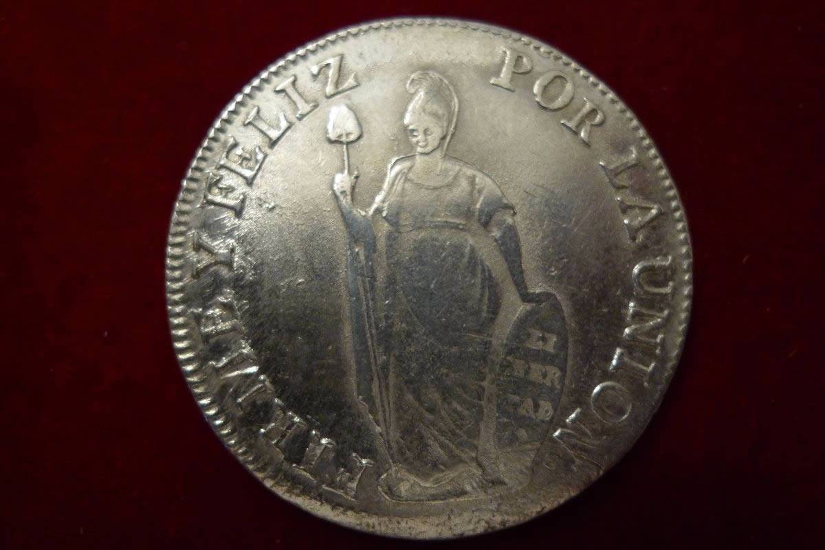 Spain-Philippines-8-Reales-F7-O-C/M-On-Peru-8-Reales-1833